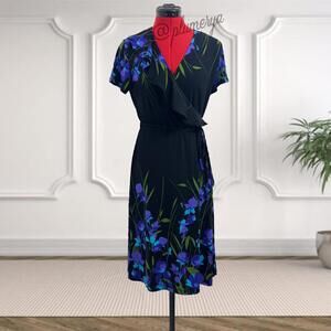 Apt 9 Floral Stretch Wrap Dress Size M